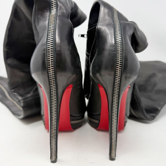 Christian Louboutin Unique OTK Black Leather Platform Boots Womens Size EU 40 - Picture 10 of 14